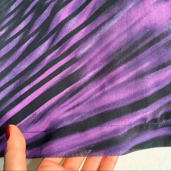 💜 PROMISS PURPLE BLACK ABSTRACT COCKTAIL DRESS! - Picture 6 of 11